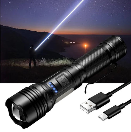 Linterna Potente Recargable Con Zoom