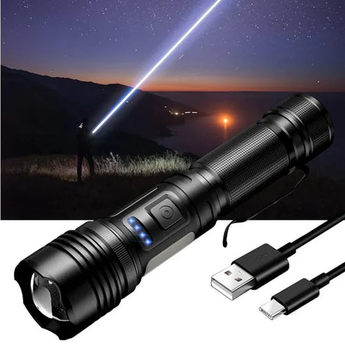 Linterna Potente Recargable Con Zoom