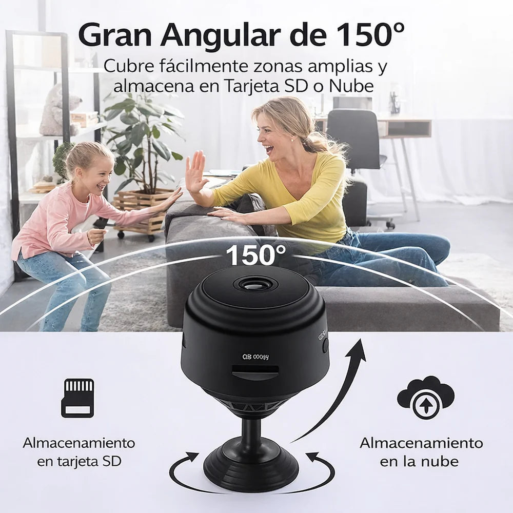 MINI CÁMARA ESPÍA DE VIGILANCIA - WIFI, FULL HD